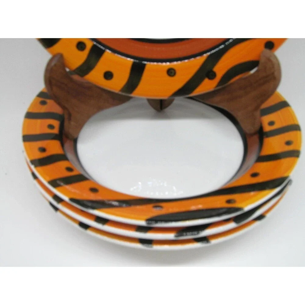 Pier 1 Soup Bowl Italy orange stripes and dots 9